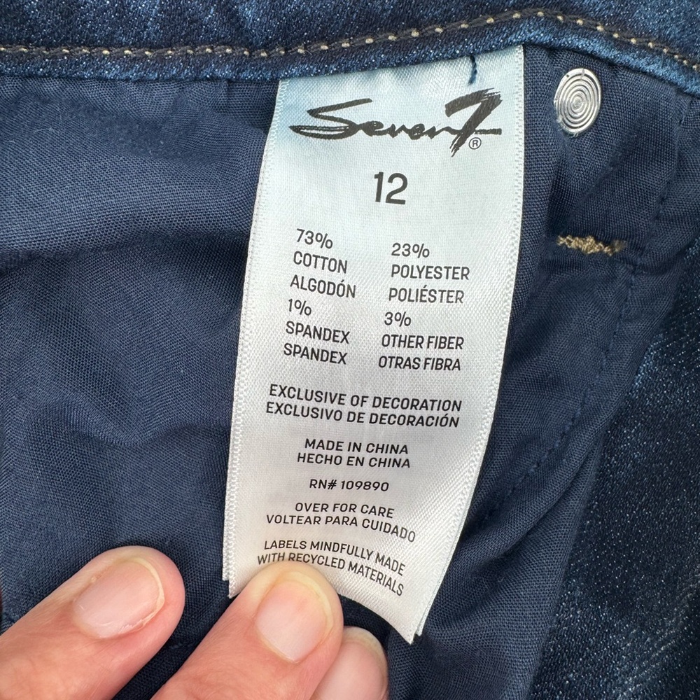 Seven7 Women’s Classic Skinny Navy Straight Jeans size 12 - Picture 5 of 7